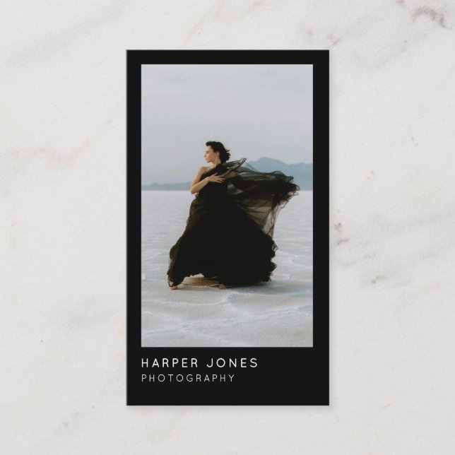 Cartão De Visita Código QR de Foto Profissional Mínimo Moderno 2 (Frente)