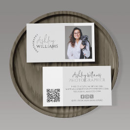 Cartão De Visita Código QR de Fotografia Mínima