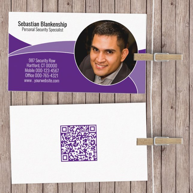Cartão De Visita Código QR de Fotografia Personalizada do Profissio (Criador carregado)