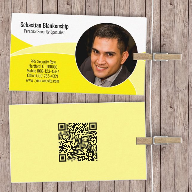 Cartão De Visita Código QR de Fotografia Personalizada do Profissio (Criador carregado)