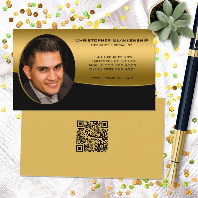 Cartão De Visita Código QR de Fotografia Personalizada Profissional (Criador carregado)