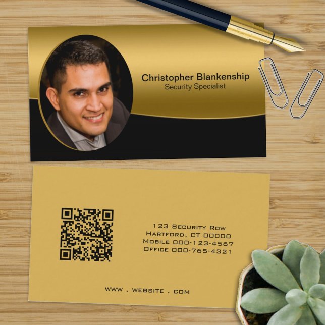 Cartão De Visita Código QR de Fotografia Personalizada Profissional (Criador carregado)