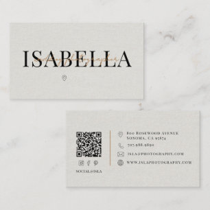 Cartão De Visita Código QR de Fotógrafo de Casamento Moderno