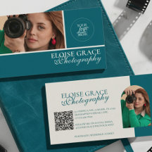 Código QR de Fotógrafo de Foto Moderna Turquesa