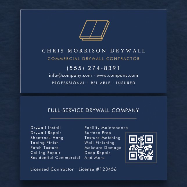 Cartão De Visita Código QR de Gesso em Drywall (Criador carregado)