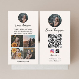 Cartão De Visita Código QR de Influenciador de Mídia Social Foto Be