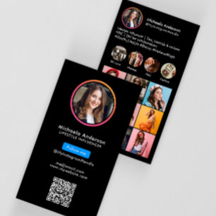Cartão De Visita Código QR de Influenciador do Instagram