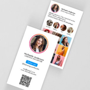 Cartão De Visita Código QR de Influenciador do Instagram