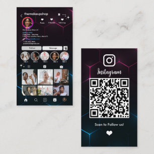 Cartão De Visita Código QR de Influenciador do Instagram Mídia Soci