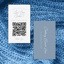 Código QR de Letra Simples em Azul Pó Rosa Deixe u