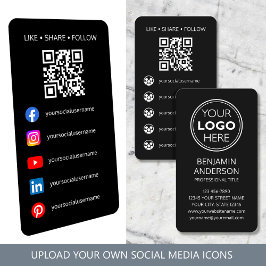 Cartão De Visita Código QR de Logo de Mídia Social Contemporânea Pr