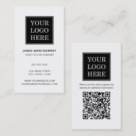 Cartão De Visita Código QR de Logo Personalizado Profissional