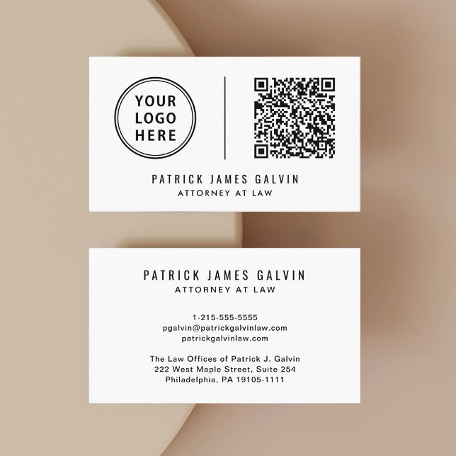 Cartão De Visita Código QR de Logotipo Profissional (Capture attention, make connections, and leave a lasting impression with our modern QR business card)
