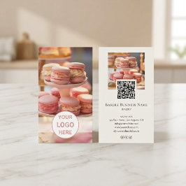 Cartão De Visita Código QR de Loja de Bolos com Logo de Foto Person