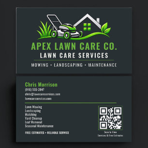 Cartão De Visita Código QR de Manutenção de Jardim Profissional