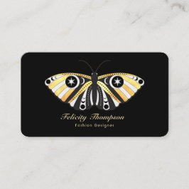 Cartão De Visita Código QR de Mariposas Douradas Celestiais Mística