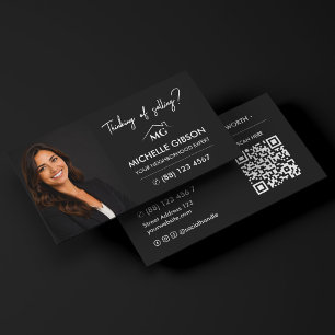 Cartão De Visita Código QR de Marketing de Corretor de Imóveis Mode