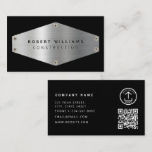 Código QR de Metal de Construção Preto Metálico Pr