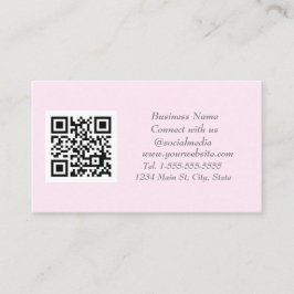 Cartão De Visita Código QR de mídia social - Analisável - Rosa Prof