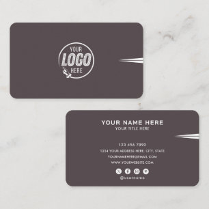 Cartão De Visita Código QR de Mídia Social com Logotipo Personaliza