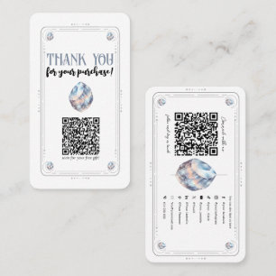 Cartão De Visita Código QR de Mídia Social Cristal Iridescente Moon