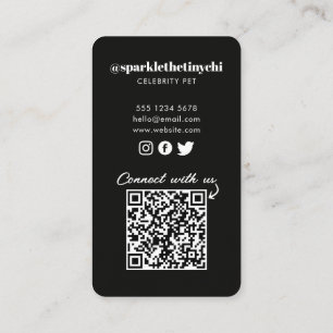 Cartão De Visita Código QR de Mídia Social de Cachorro com Foto Per