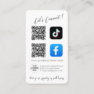 Cartão De Visita Código QR de Mídia Social - Design cor-de-rosa