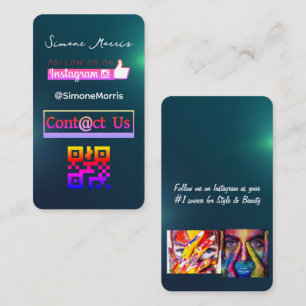 Cartão De Visita Código QR de Mídia Social - Fotografias