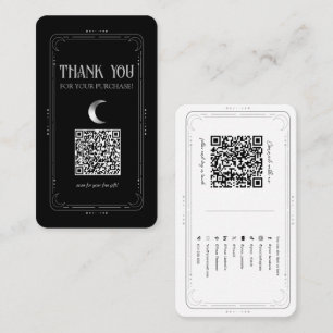 Cartão De Visita Código QR de Mídia Social Mística Oculta Lua Prate