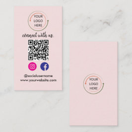 Cartão De Visita Código QR de Mídia Social Moderna | Retrato Minima