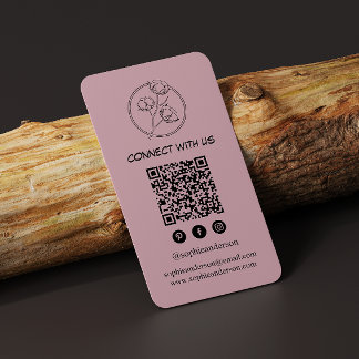 Cartão De Visita Código QR de Mídia Social Moderno e Elegante