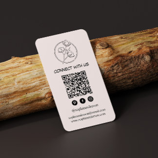 Cartão De Visita Código QR de Mídia Social Moderno e Elegante