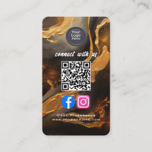 Cartão De Visita Código QR de Mídia Social Moderno Minimalista Eleg