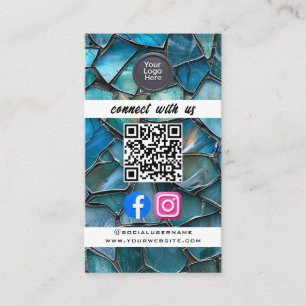 Cartão De Visita Código QR de Mídia Social Moderno Pro Minimalista