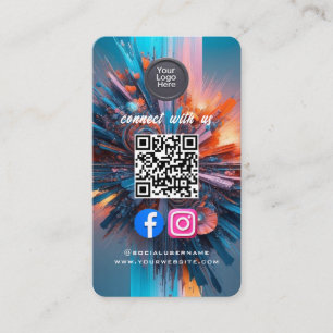 Cartão De Visita Código QR de Mídia Social Moderno Pro Minimalista 