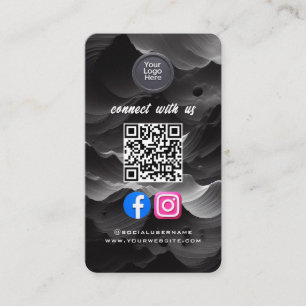 Cartão De Visita Código QR de Mídia Social Moderno Pro Minimalista 