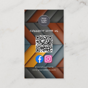 Cartão De Visita Código QR de Mídia Social Moderno Pro Minimalista 