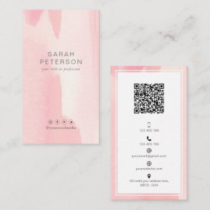 Cartão De Visita Código QR de mídia social na moda de tendências