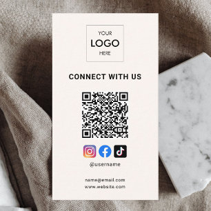 Cartão De Visita Código QR de Mídia Social Original Moderno