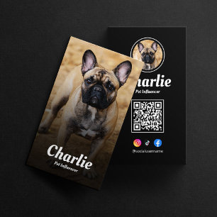 Cartão De Visita Código QR de mídia social para animais de estimaçã