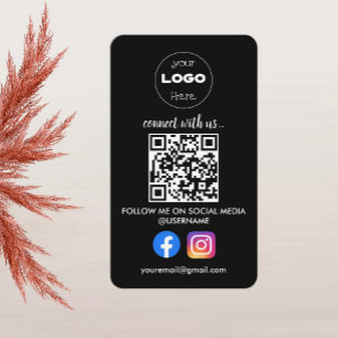Cartão De Visita Código QR de Mídia Social Personalizada Profession