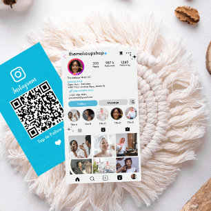 Cartão De Visita Código QR de Mídia Social Personalizado Instagram 