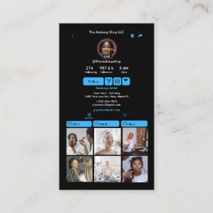 Cartão De Visita Código QR de Mídia Social TikTok Blue