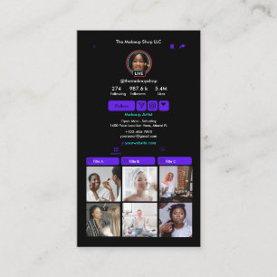 Cartão De Visita Código QR de Mídia Social TikTok Violeta