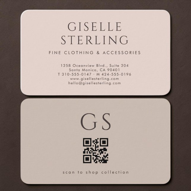 Cartão De Visita Código QR de Moda (Criador carregado)