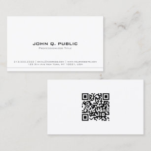 Cartão De Visita Código QR de Modelo Profissional Moderno Elegante