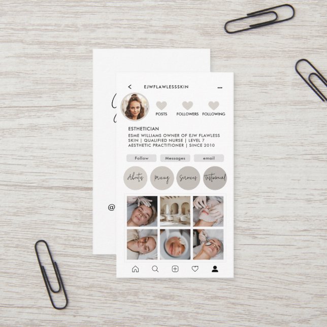Cartão De Visita CÓDIGO QR de na moda múltiplo mínimo moderno (Frente/Verso In Situ)