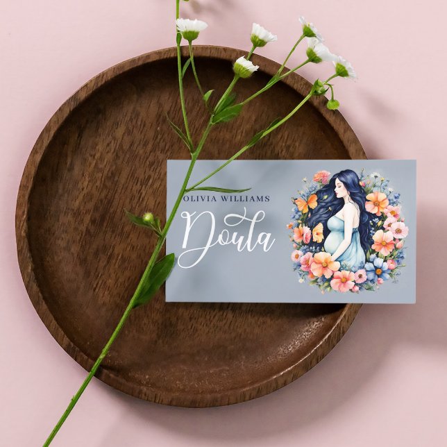 Cartão De Visita Código QR de Nascimento e Postpartum Doula Photo (Criador carregado)