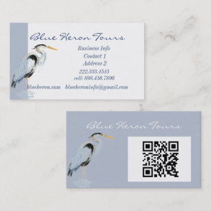 Cartão De Visita Código QR de negócios personalizado do Grande Garç