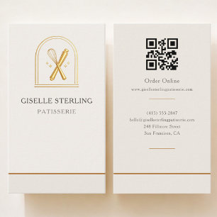Cartão De Visita Código QR de Padaria e Patisserie